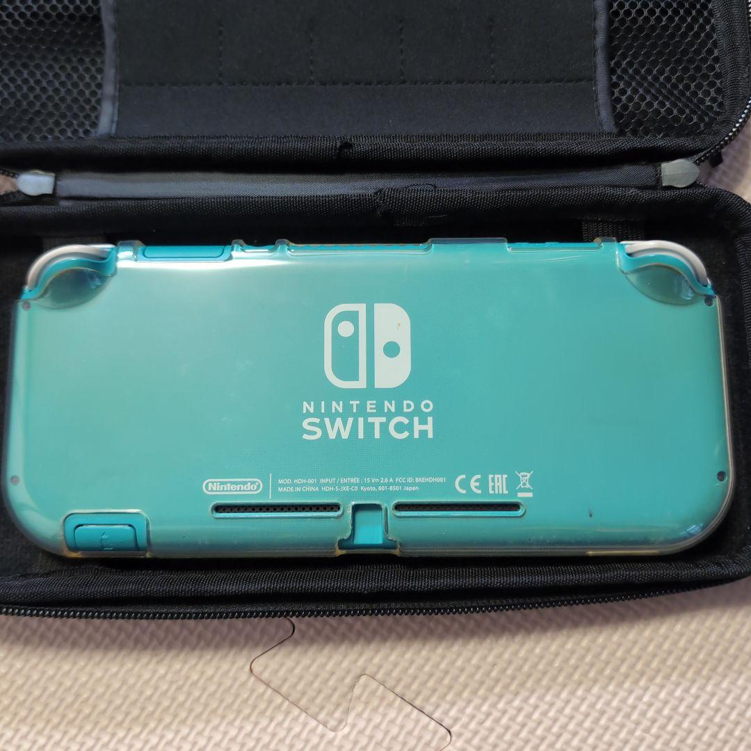 Nintendo Switch Lite ターコイズ 猫の足跡カバー付き