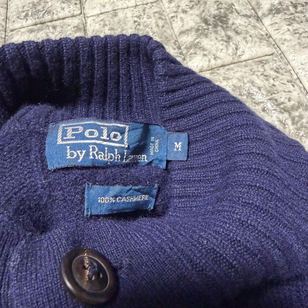 ラルフローレン　ケーブルニットカーデ　カシミヤ100% スタンドカラー