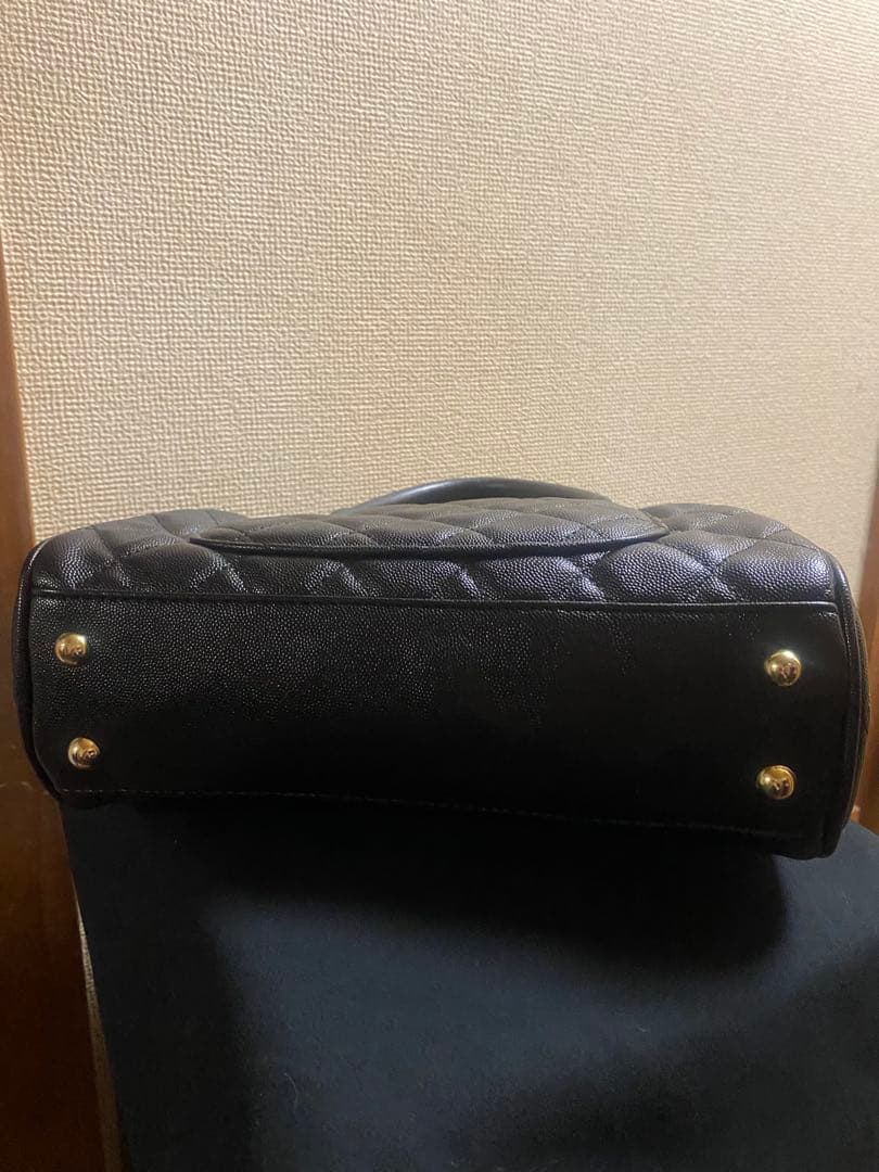 CHANEL ノベルティブラックキルティングボストン　ハンドバッグ