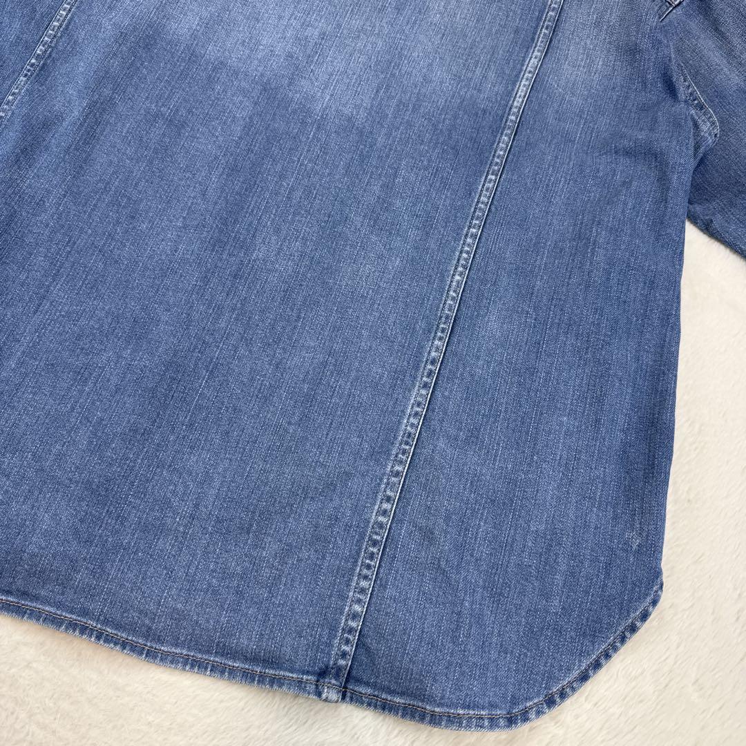 ヘルシーデニム　Almond　ビッグデニムシャツ　オーバーサイズ　ブルー