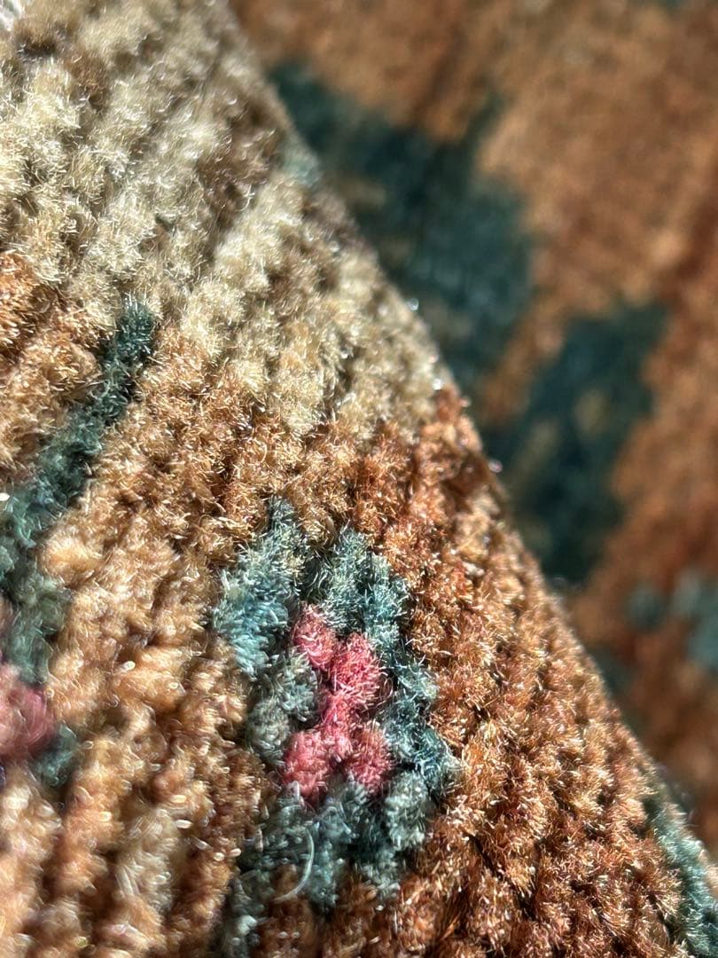 レア柄　Sunset Brown トルコ　ヴィンテージラグ　トルコラグ