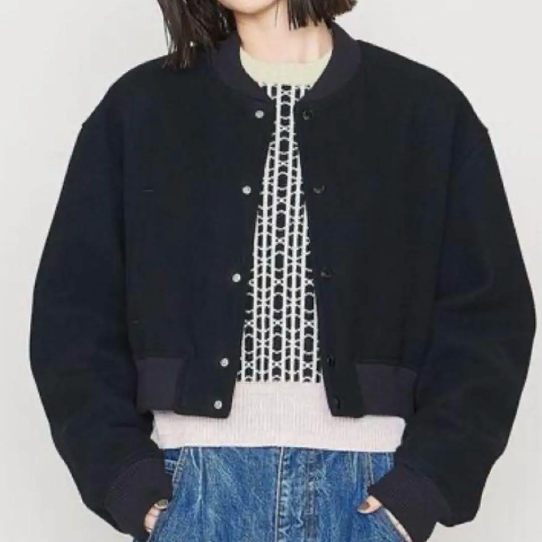 【美品】ASTRAET アストラット　メルトン　リブ ブルゾン ブラック
