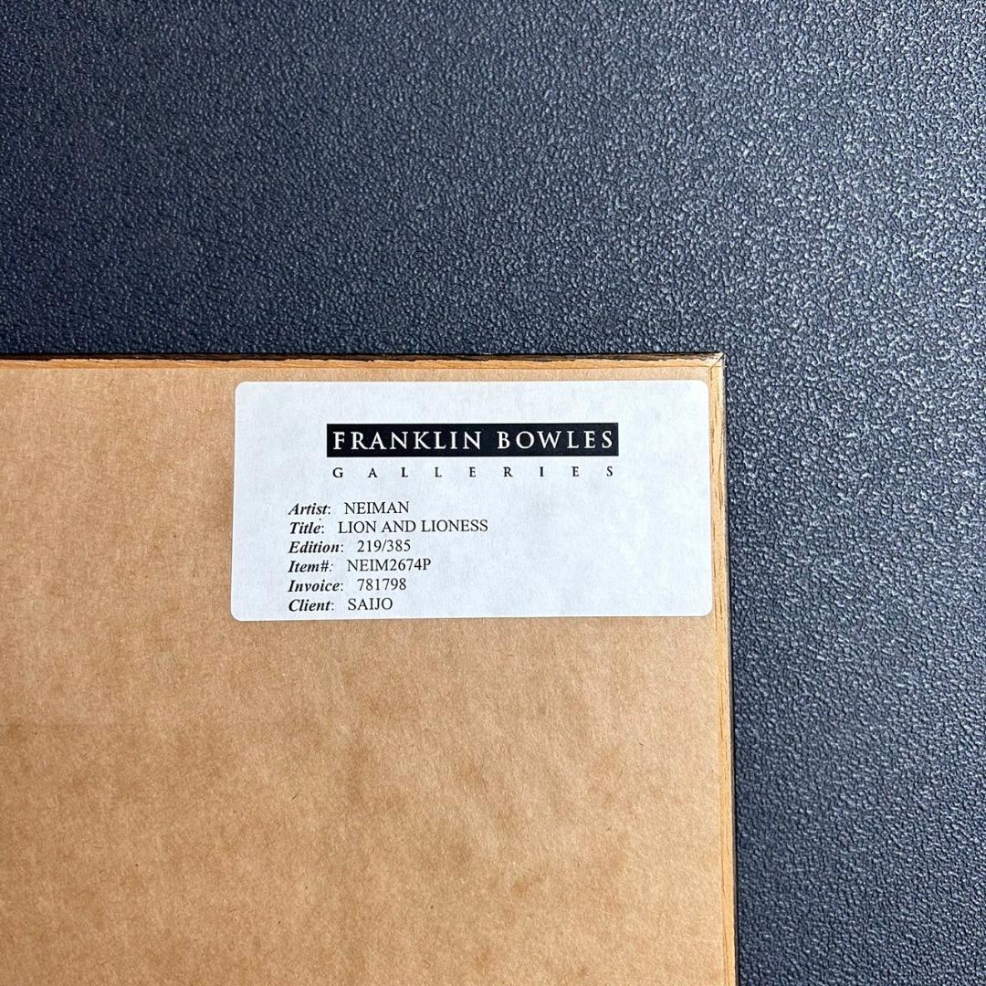 美品 リロイ・ニーマン「ライオンと雌ライオン」シルクスクリーン 直筆サイン入