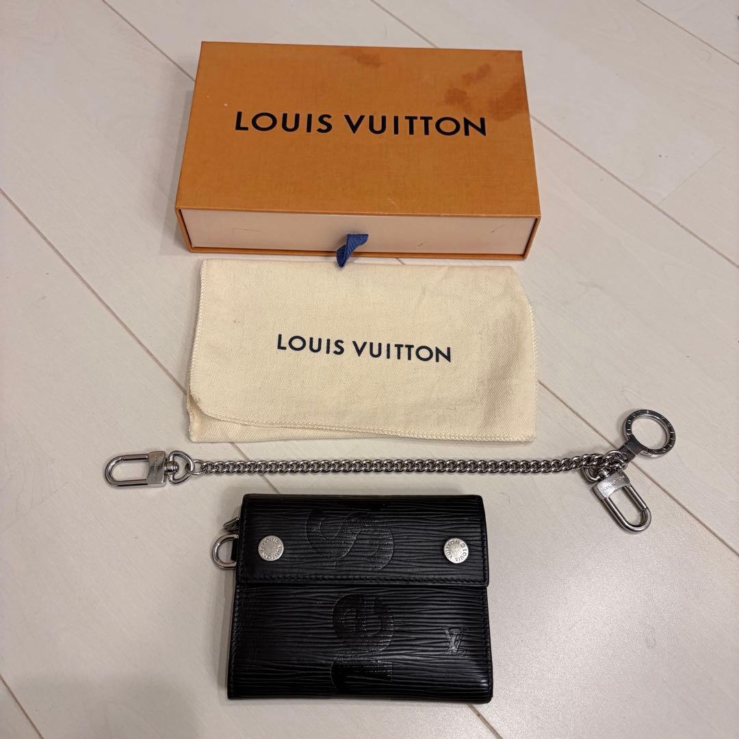 小物 Louis VuittonxSupreme Chain Wallet Black