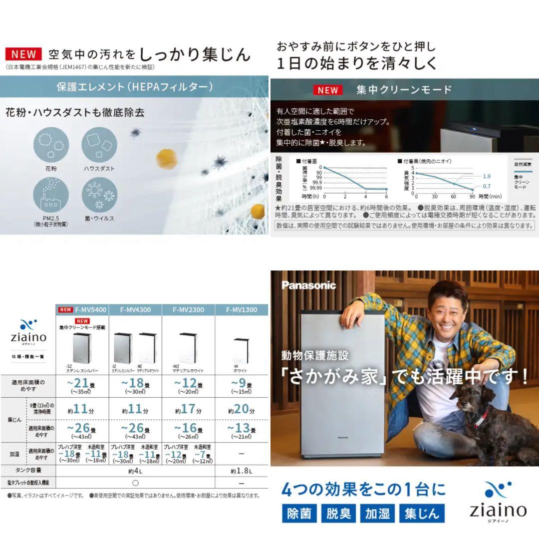 Panasonic 空間除菌脱臭機 ジアイーノ 2022年製 F-MV5400