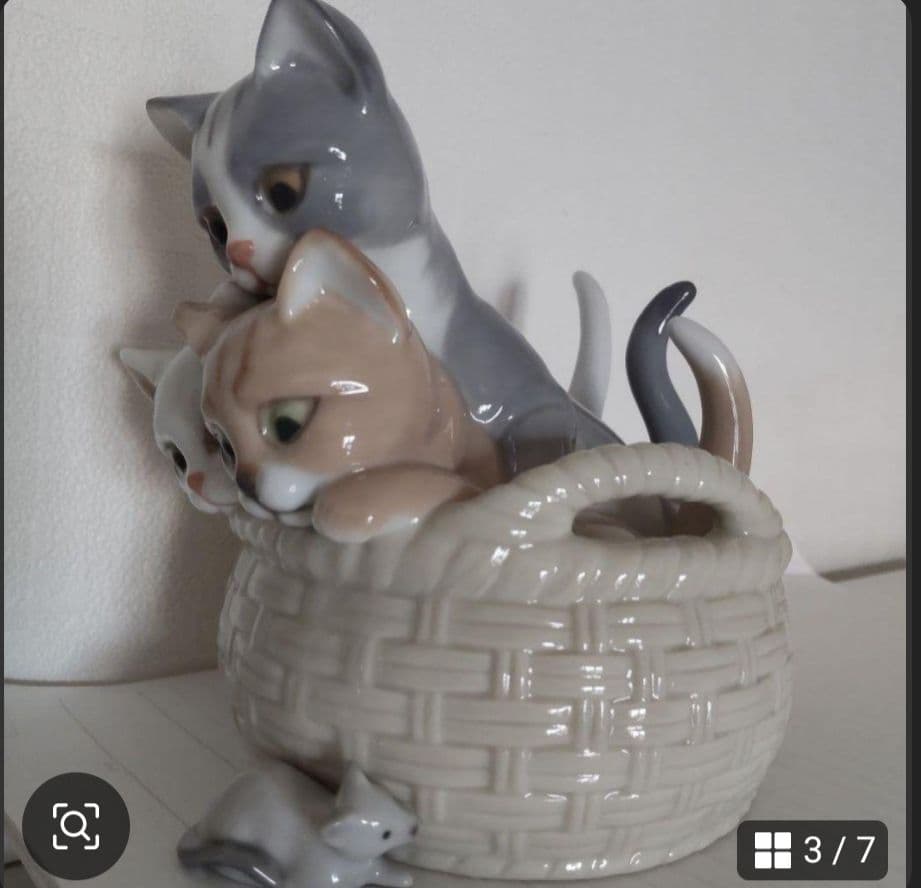 LLADRO　リヤドロ　見いつけた　猫　フィギュリン　置物