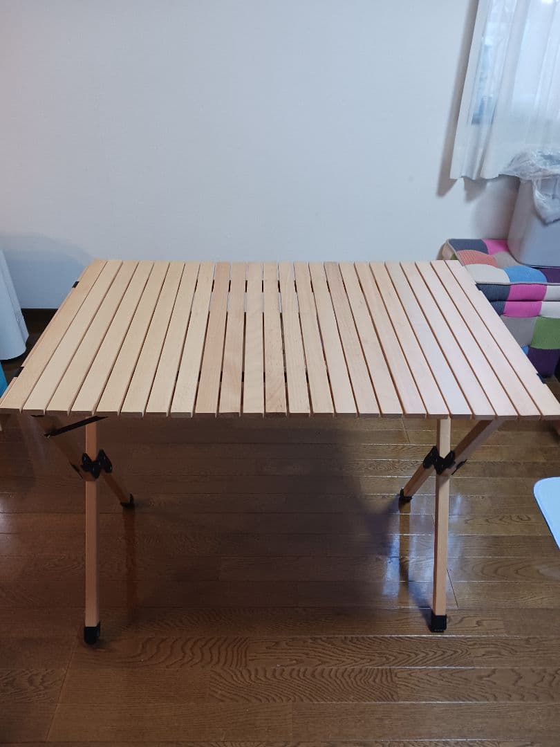 【美品】Hilander ウッドロールトップテーブル 90×70×60cm