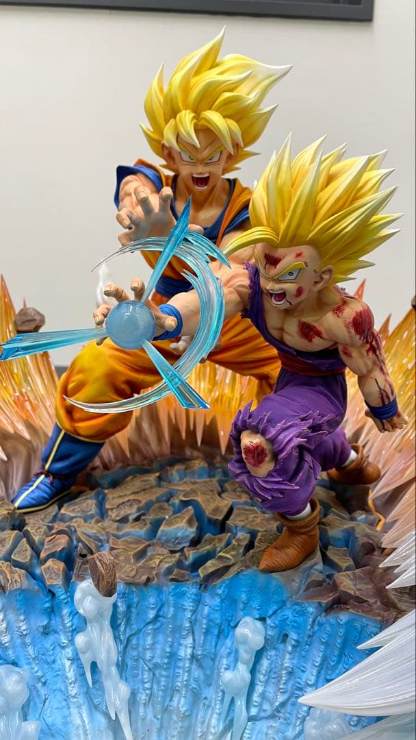 ドラゴンボール希少スタチュー1/4サイズ孫悟空&孫悟飯親子かめはめは