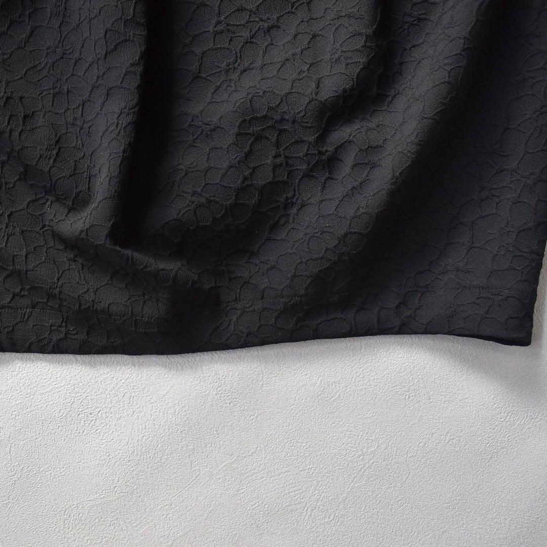 未使用級✨BEARDSLEY 人気　ジャガード マルワンピ バルーン ロング 黒