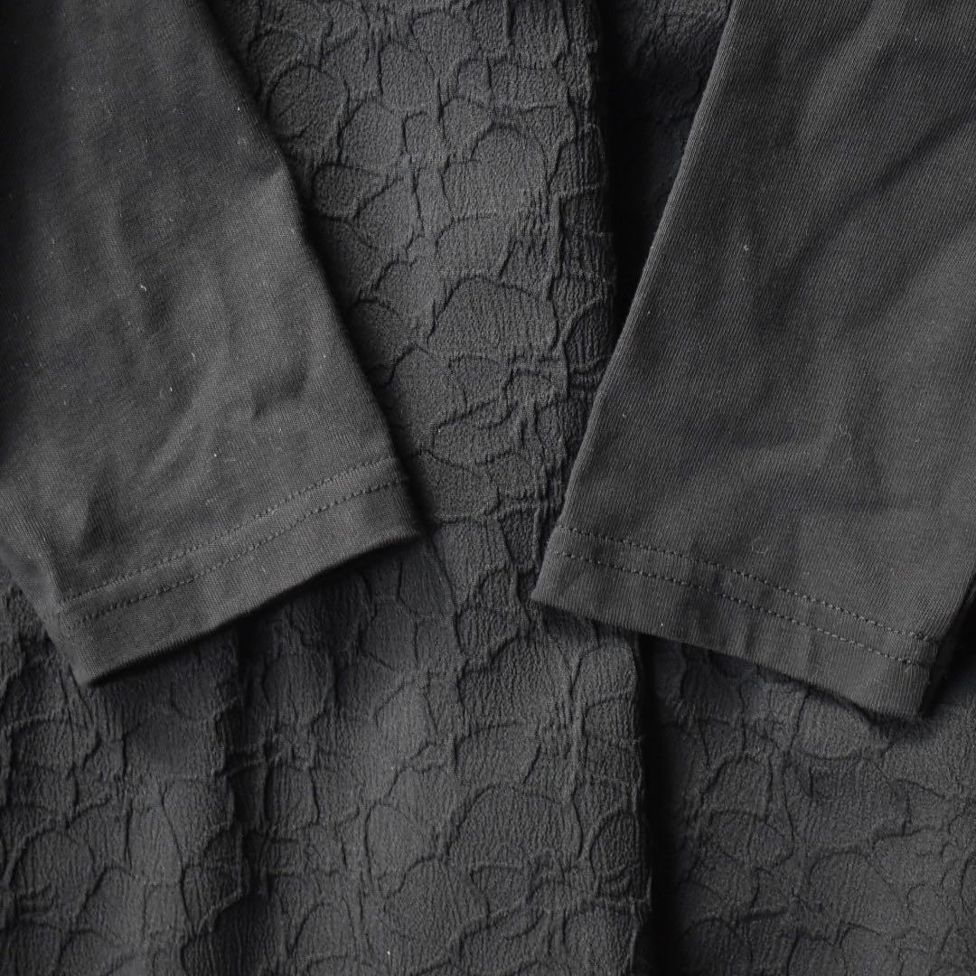 未使用級✨BEARDSLEY 人気　ジャガード マルワンピ バルーン ロング 黒