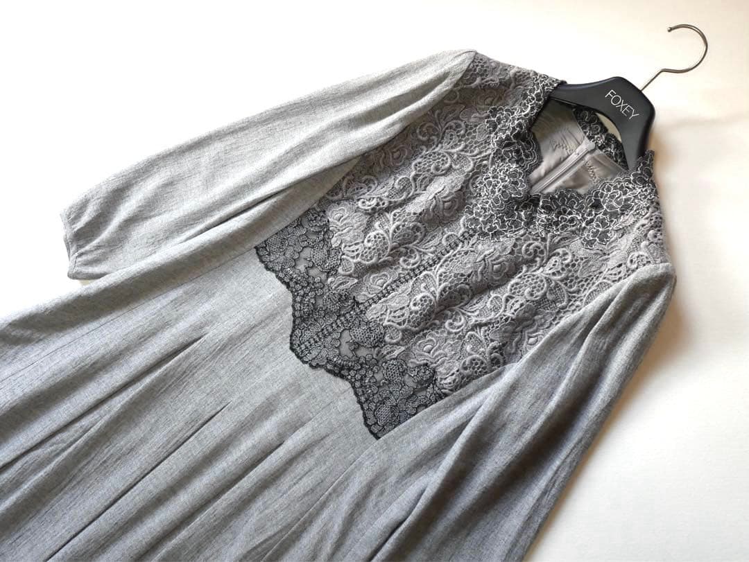 Rossa インポートロッサ 豪華レース ロングワンピース 42 日本製