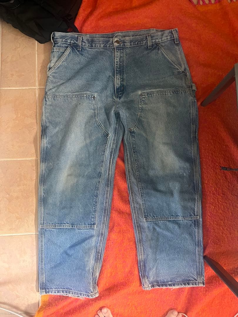 Carhartt ワークパンツ ライトブルー デニム w42 L30