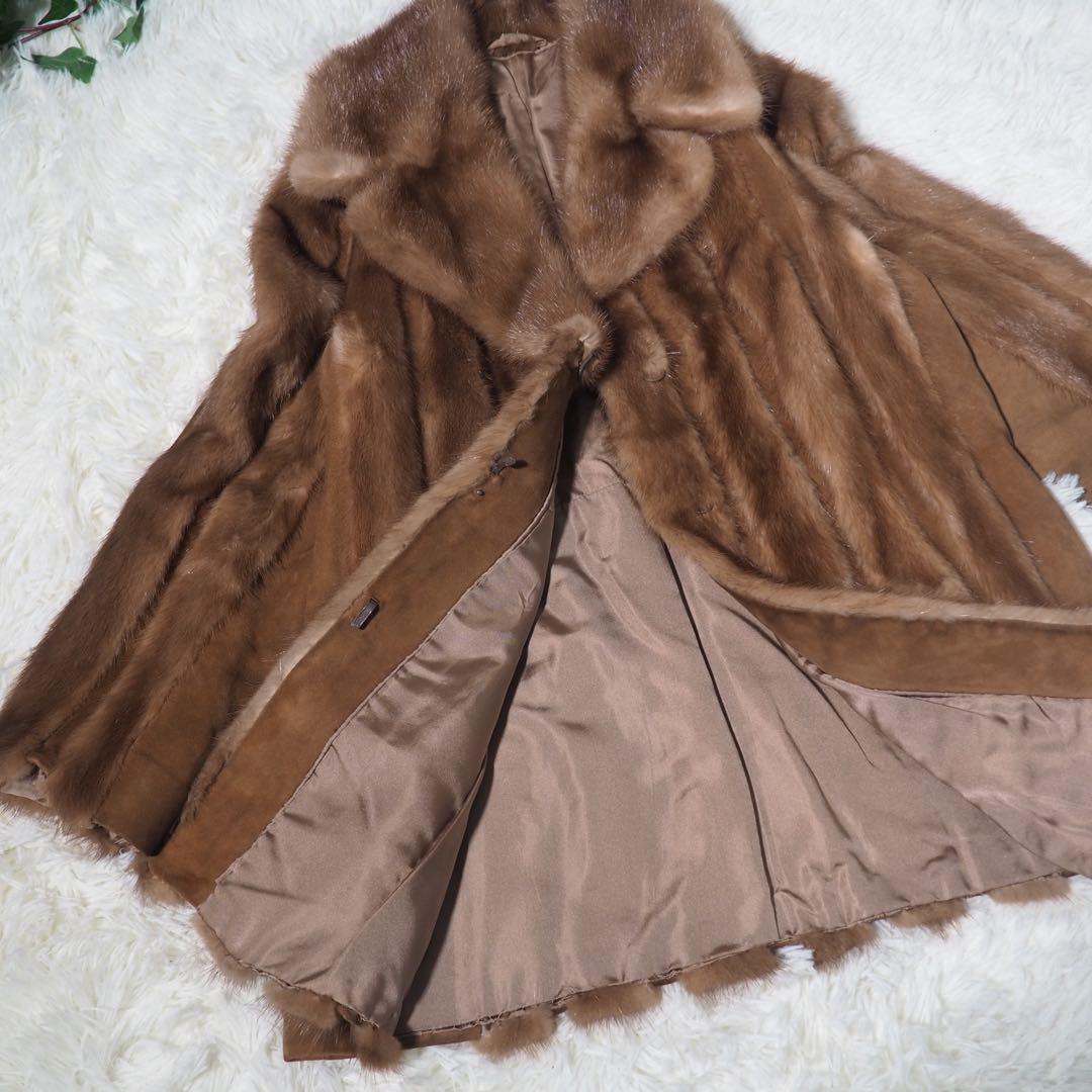 【SAGA MINK】サガミンク デミバフミンク 毛皮コート 銀サガ 極美品