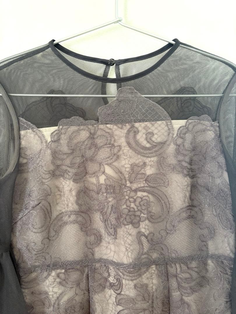 Leja シアープリーツスリーブ Iライン ドレス 結婚式 オケージョンワンピ