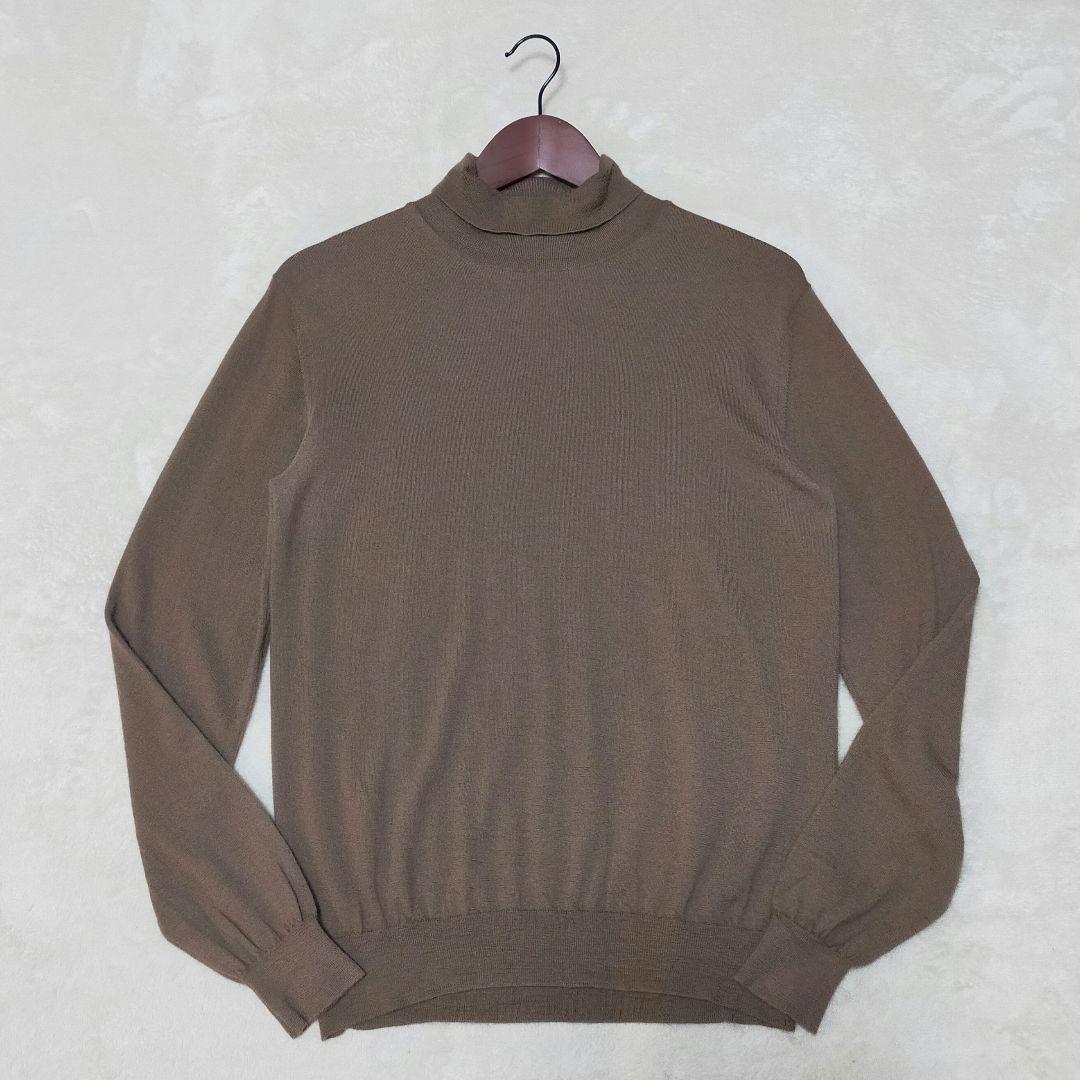 カシミヤ100%　イタリア製　FEDELI　ハイネックニット　ハイゲージ