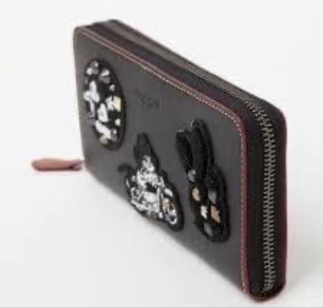 コーチ　COACH/ミッキーマウスコラボレザーパッチワーク長財布