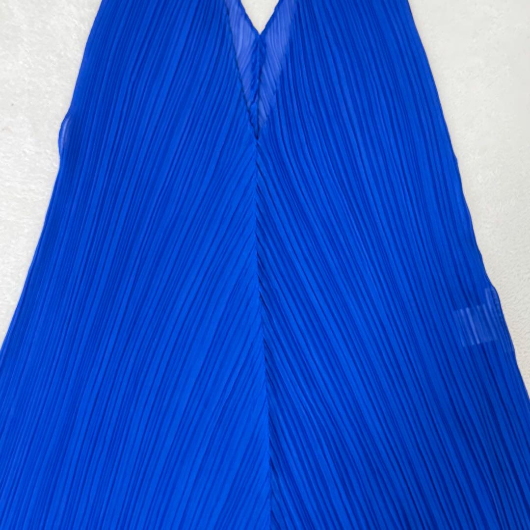 極美品✨ISSEY MIYAKE プリーツ　変形　チュニック　ブルー　Lサイズ