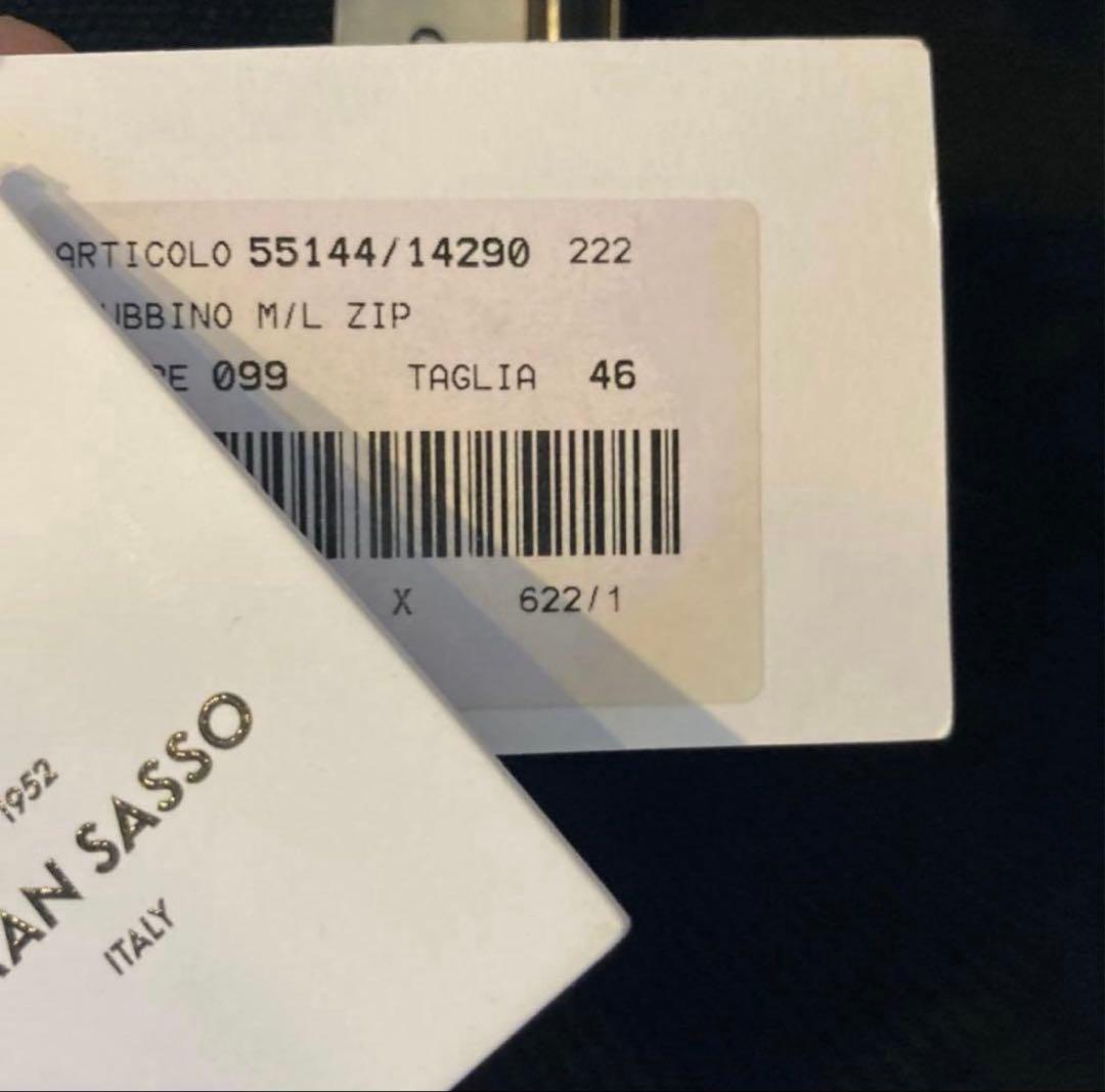 GRAN SASSO グランサッソ　ジップニット　ブラック　46