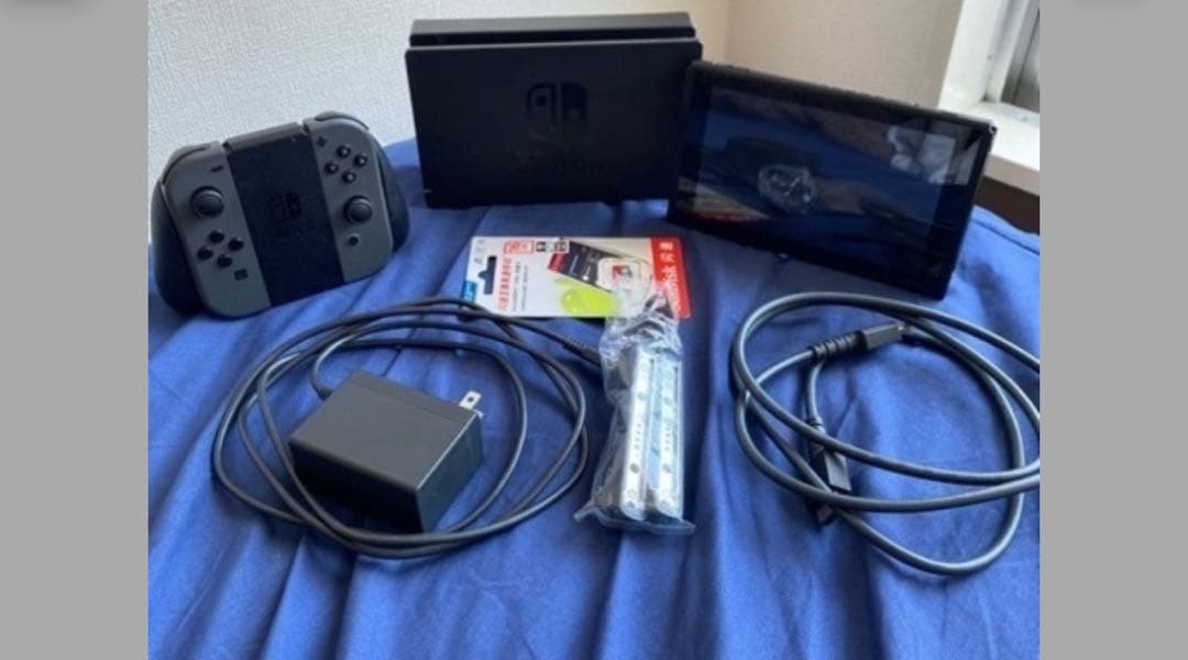 Nintendo Switch 本体 グレー マリオブラザーズカセット付き