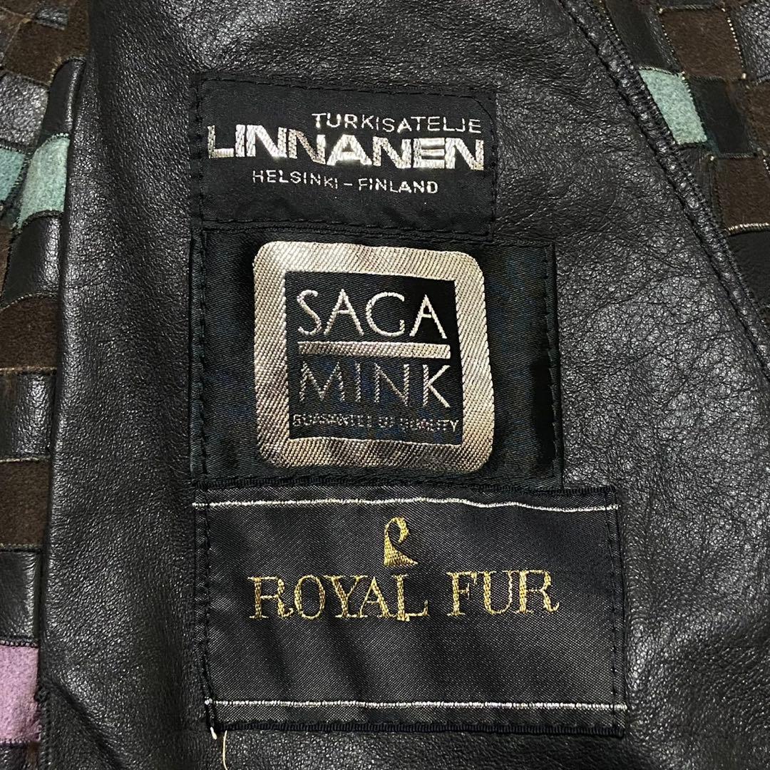 【極美品】サガミンク 染めミンク 本毛皮 コート リアルファー サイズL