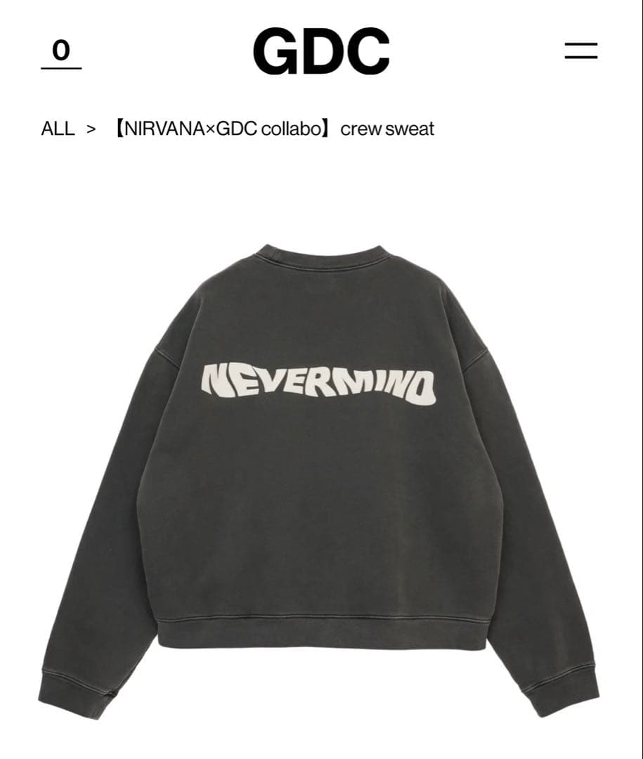 NIRVANA×GDC collabo crew sweat キムタク着用