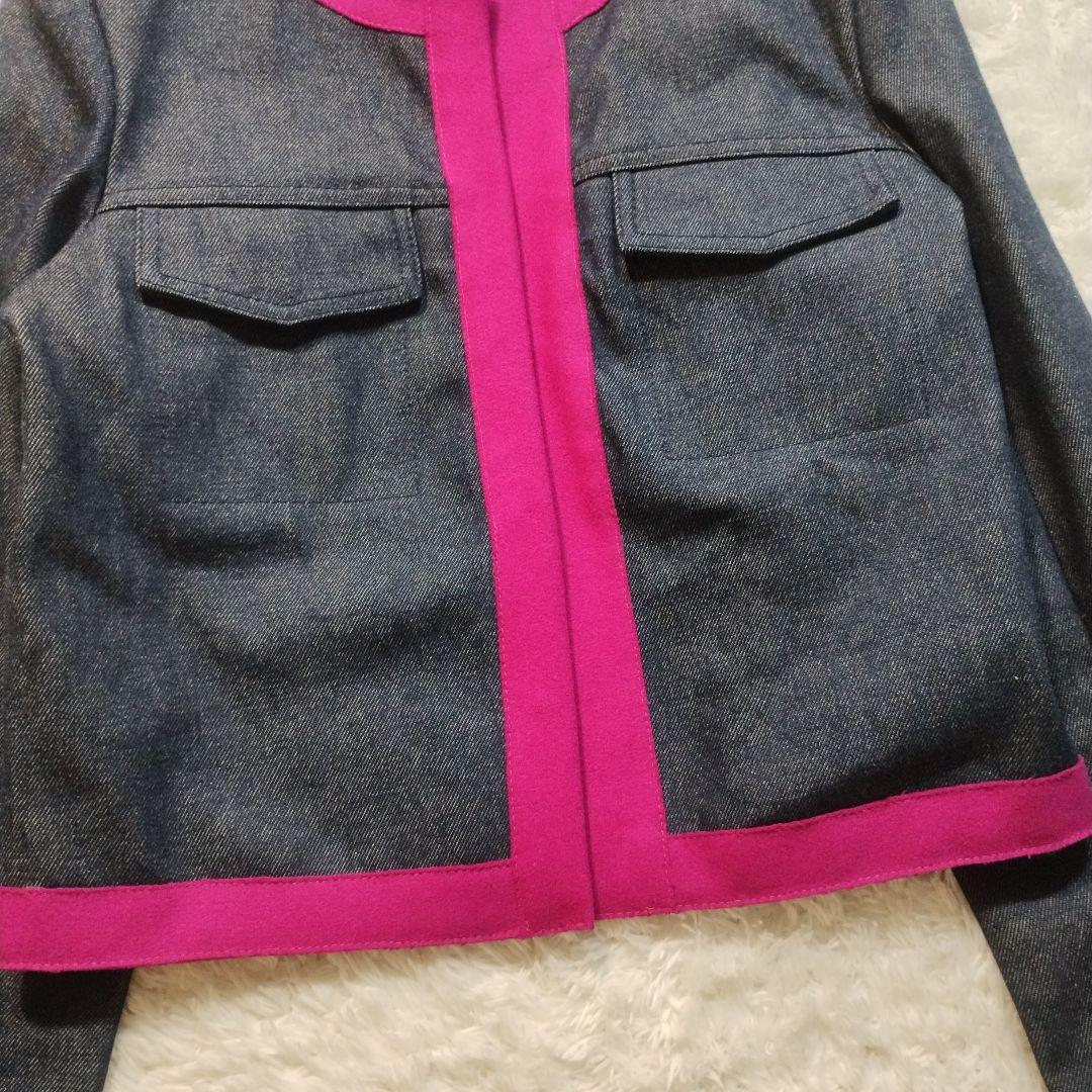 【極美品】FENDI　ノーカラーデニムジャケット　やまとなでしこ　松嶋菜々子さん