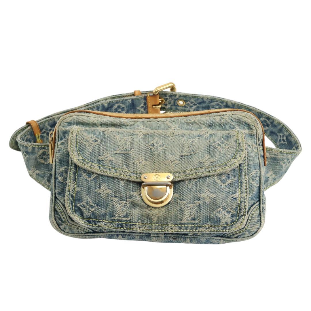 美品 ルイヴィトン デニム モノグラム バムバッグ M95347 ボディバッグ