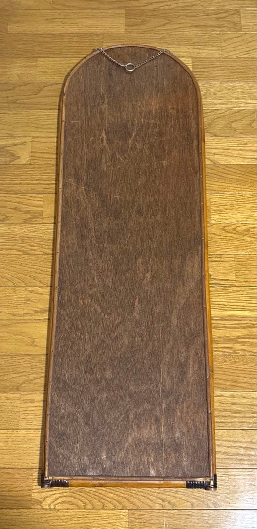 美品 ラタン 籐 アンティーク ミラー 姿見 全身鏡