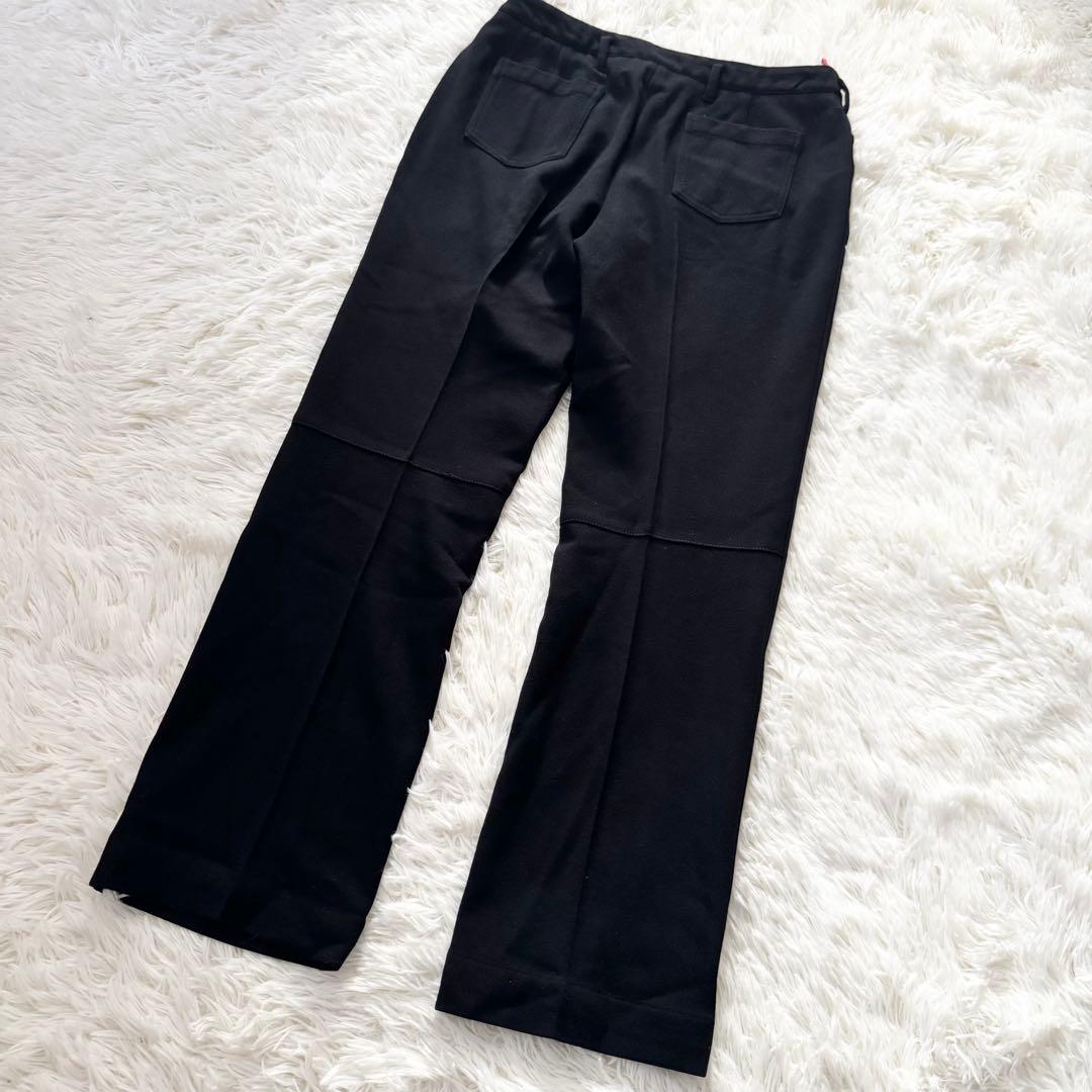 美品✨PRADA SPORT ウールスラックス ブラック　赤ロゴ