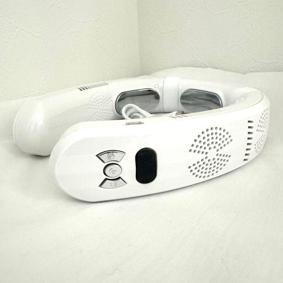 ネッククーラー ネックファン 扇風機 ホワイト 温冷8000mAh 軽量