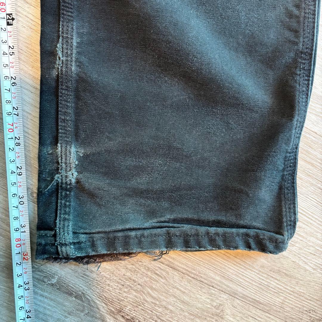 希少USA製Carharttダブルニー 極上フェード ブラック B01#567