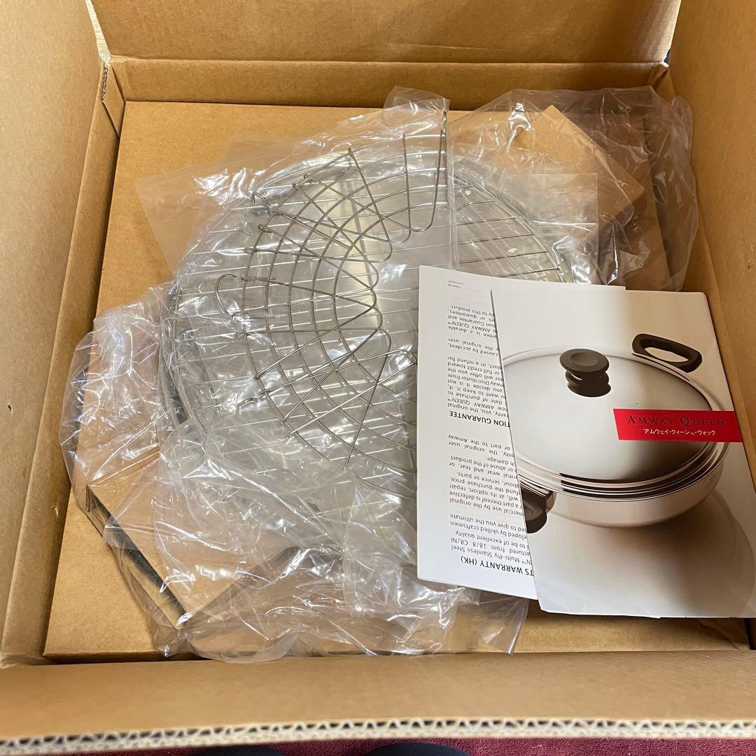 極美品 Amway アムウェイ クィーン ウォック 中華鍋 網2種付き