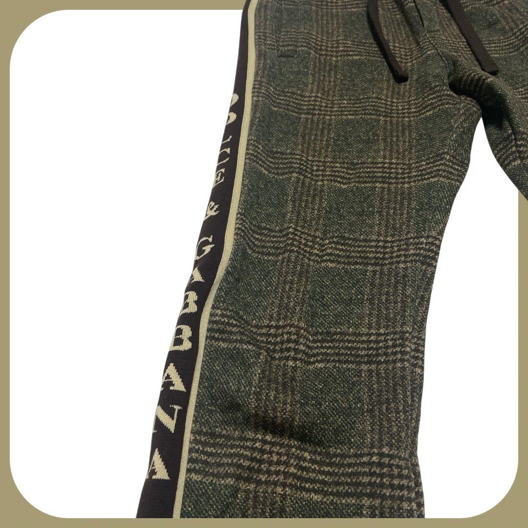 【美品】DOLCE&GABBANA ロゴ パンツ 140 チェック柄　茶色