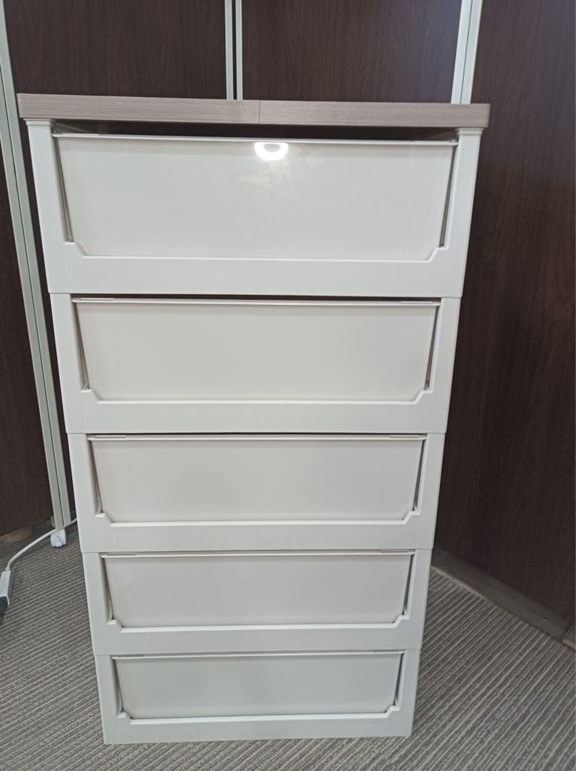 [八5239] 5段衣装ケース　プラケース