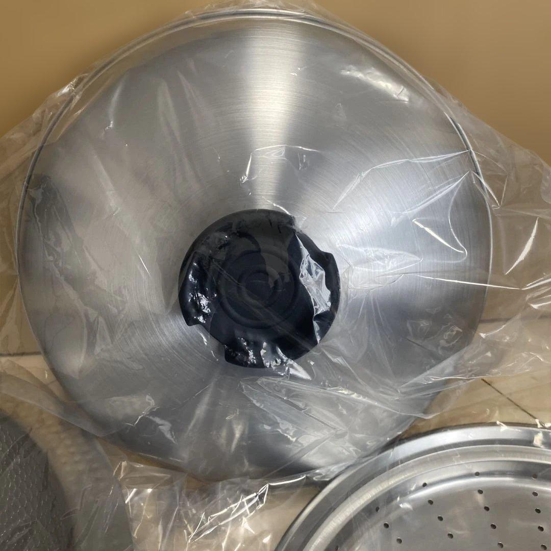 アーネスト卓上鍋＆蒸し器 限定セット／30㎝ 超吸収スポンジふきんスノウ付き