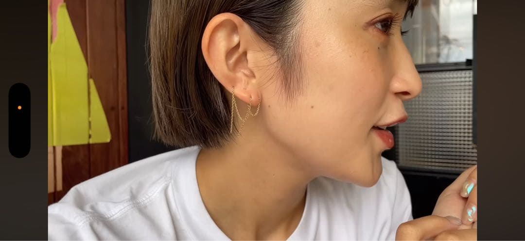 【ほぼ未使用　限界値下げ】シハラ　チェーンピアス18KG 片耳