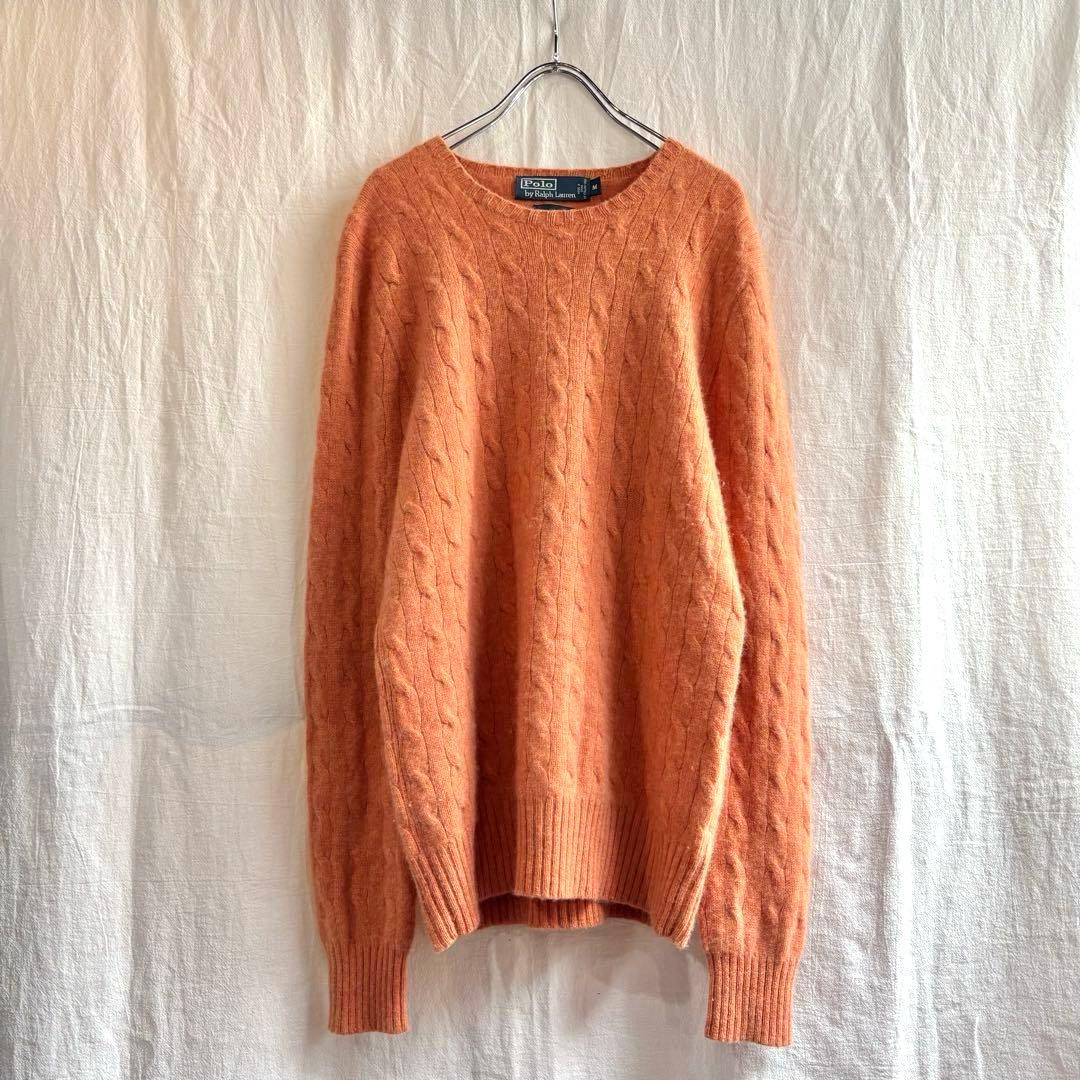 PolobyRalphLauren カシミア Uネック ケーブル編み セーター