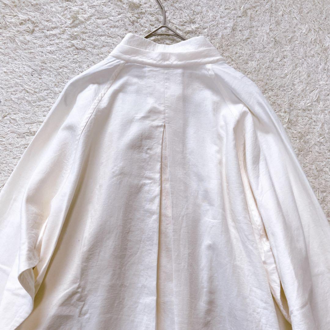 イッセイミヤケ　スタンドカラーブラウス オフホワイト　シャツ　3size