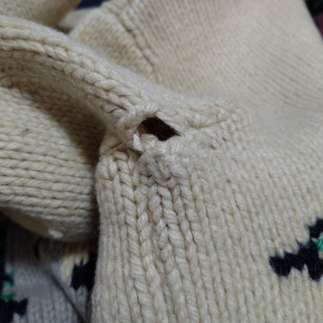 70s　カウチンセーター　ライトニングジップ　要クリーニング