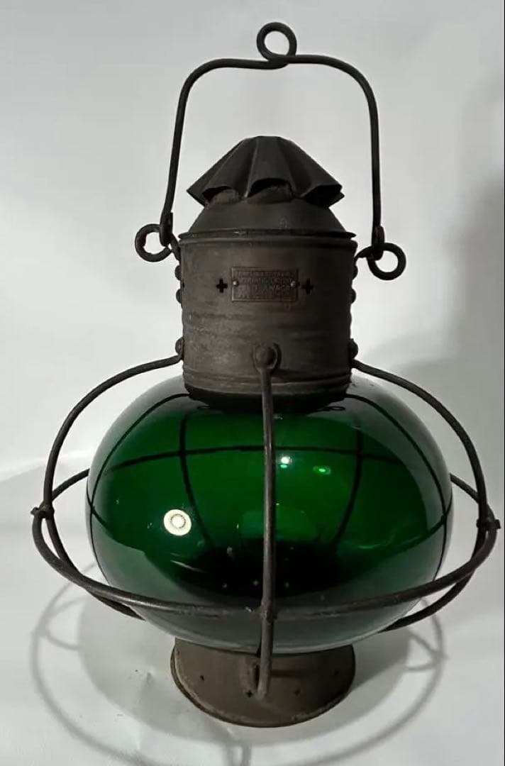 昭和レトロ　船舶用ランタン（吊り下げ/平置き100V電源点灯改造）＜25b14＞