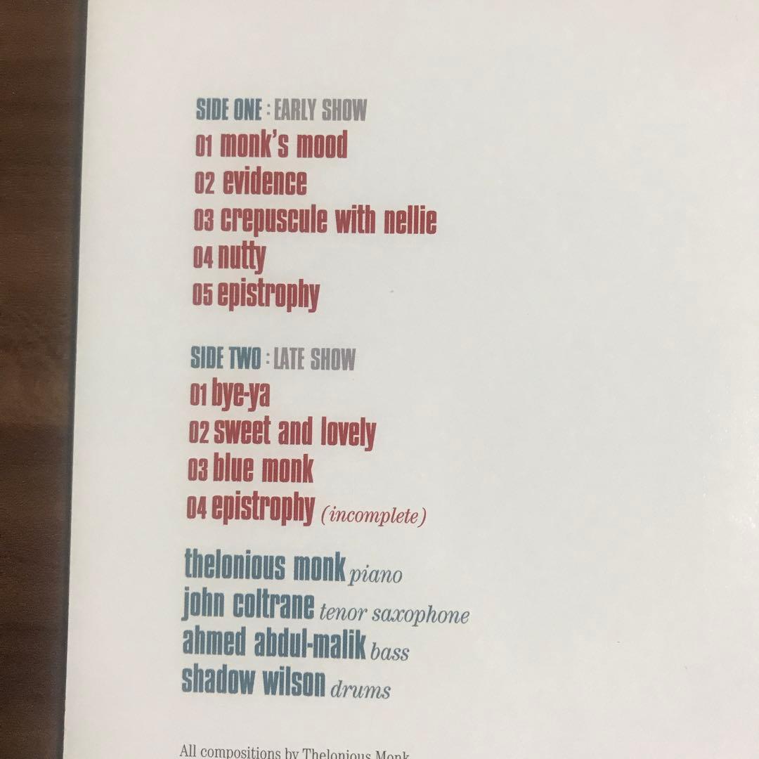 THELONIUS MONK QUARTET 200g LPレコード