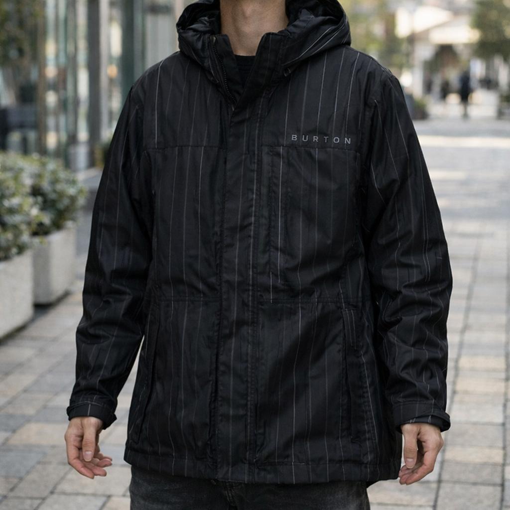 【高機能】BURTON スノボジャケット L DRYRIDE 黒 ストライプ