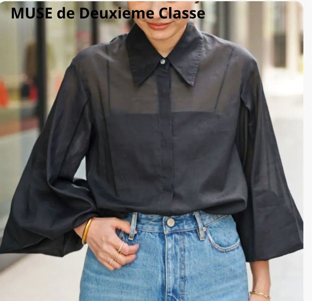 MUSE de Deuxieme Classe 長袖パフスリーブ シアー 極美品