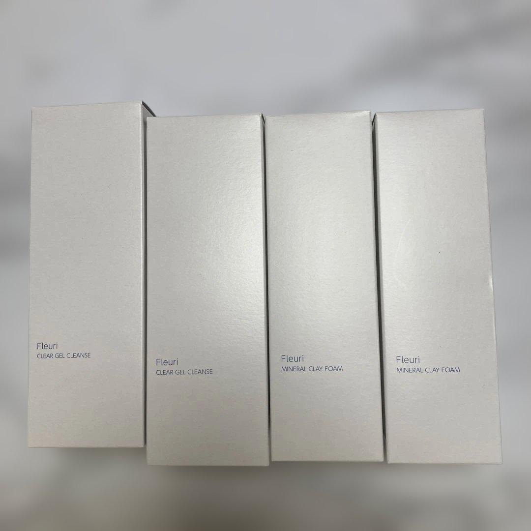 Fleuri クリアゲルクレンズ、ミネラルクレイフォーム各2本セット