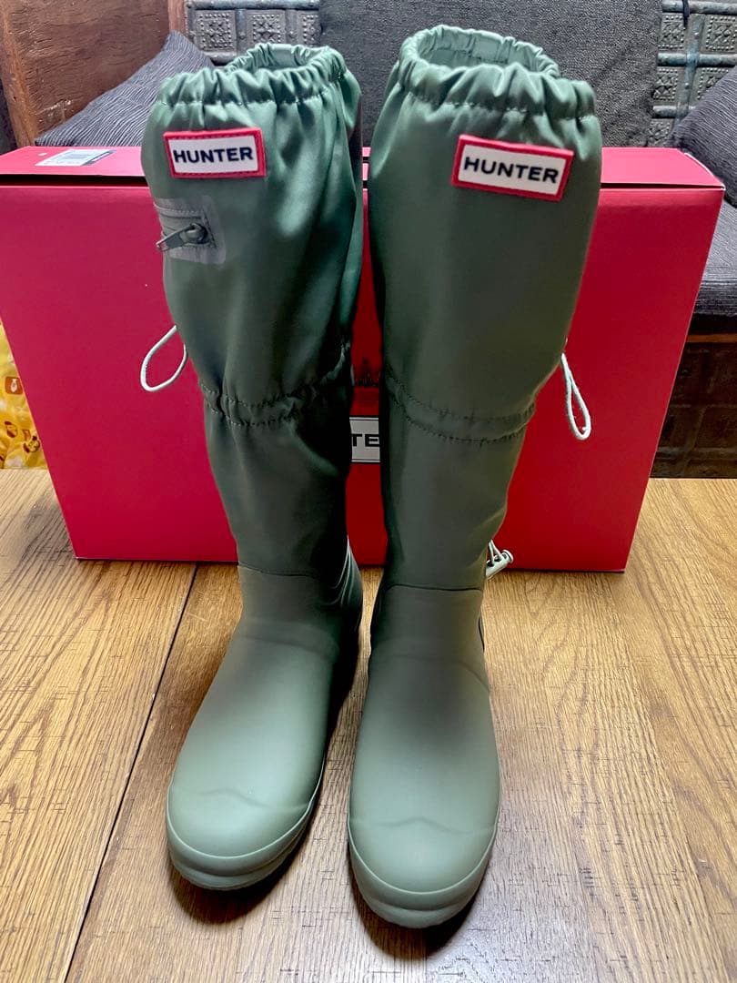 HUNTER レインブーツ　カーキ 長靴 箱付き