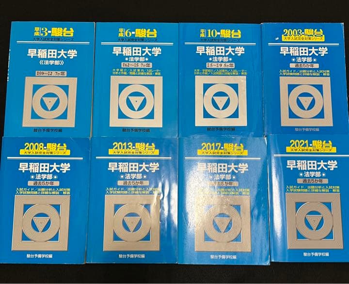 青本　早稲田大学　法学部　1984年～2020年　37年分　駿台予備学校