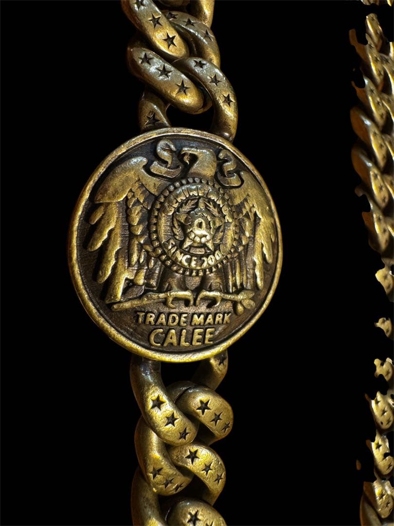 人気 calee キャリー イーグルコンチョ付き ウォレットチェーン 真鍮製
