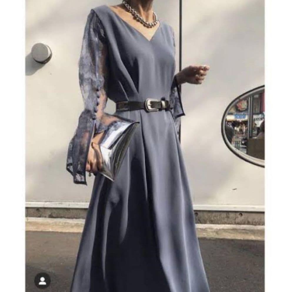 スーツ・フォーマル・ドレス Ameri VINTAGE LACE SLEEVE REFINED DRESS