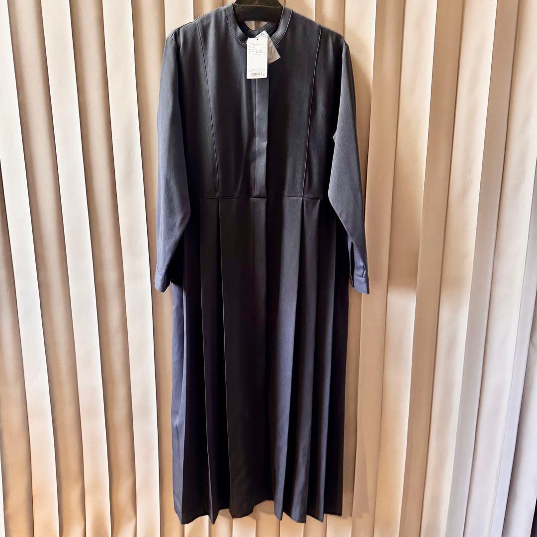 新品！アーバンリサーチ ドアーズ サイドプリーツ 切替ワンピース M チャコール