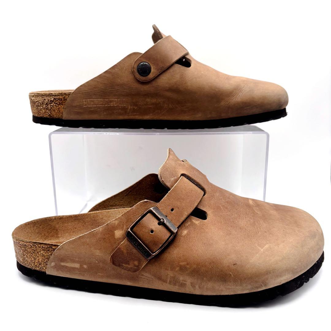 【美品】BIRKENSTOCK ボストン 41 タバコブラウン レザー 26.5